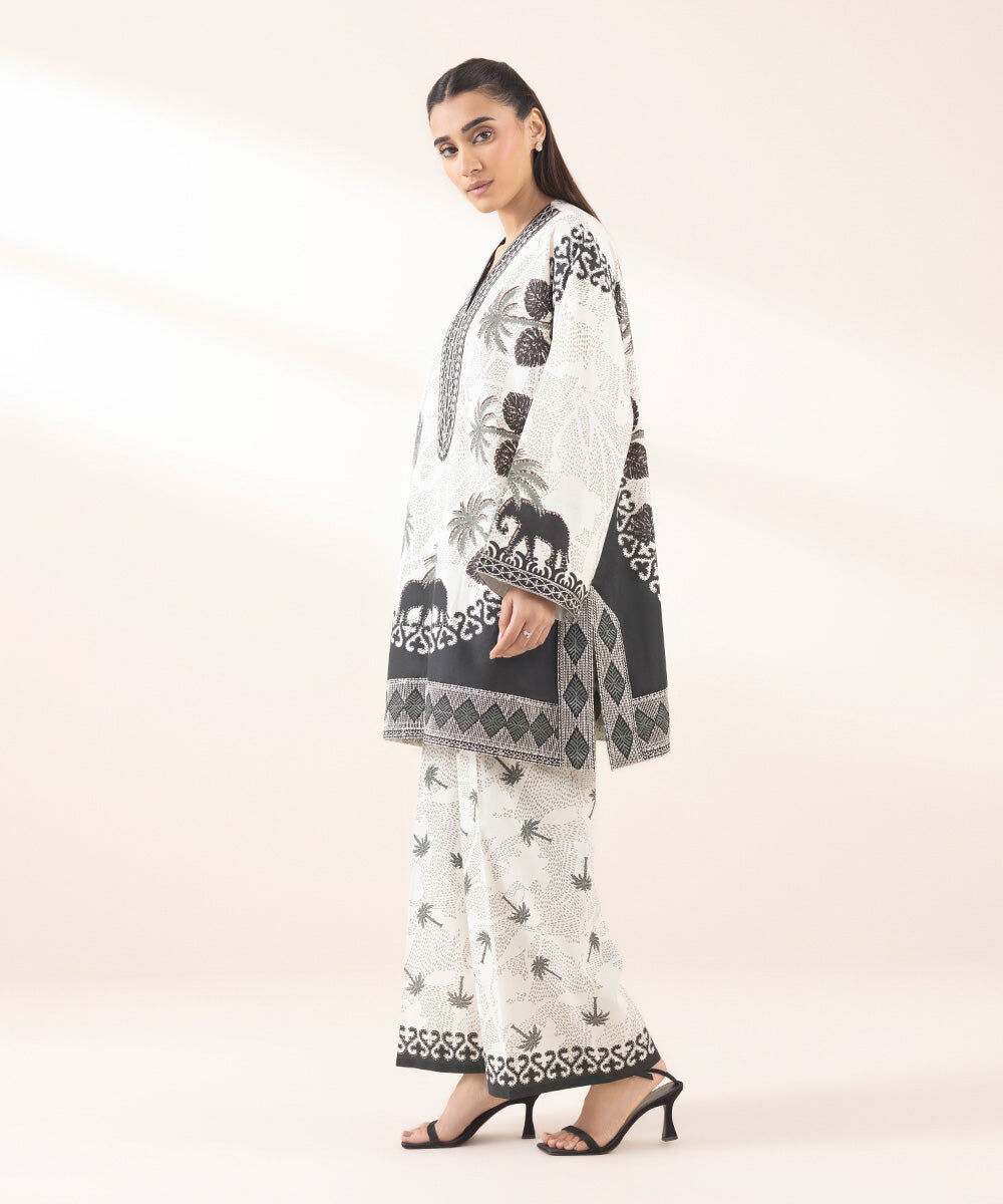 Woman - White Embroidered Cambric Shirt