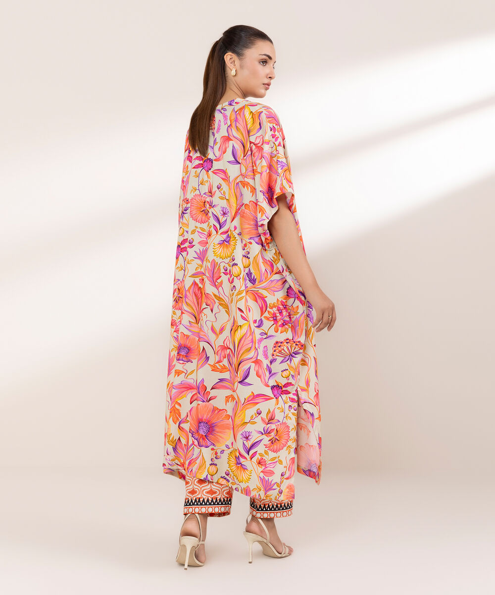 Women's RTW Arabic Lawn Multi Printed Kaftan