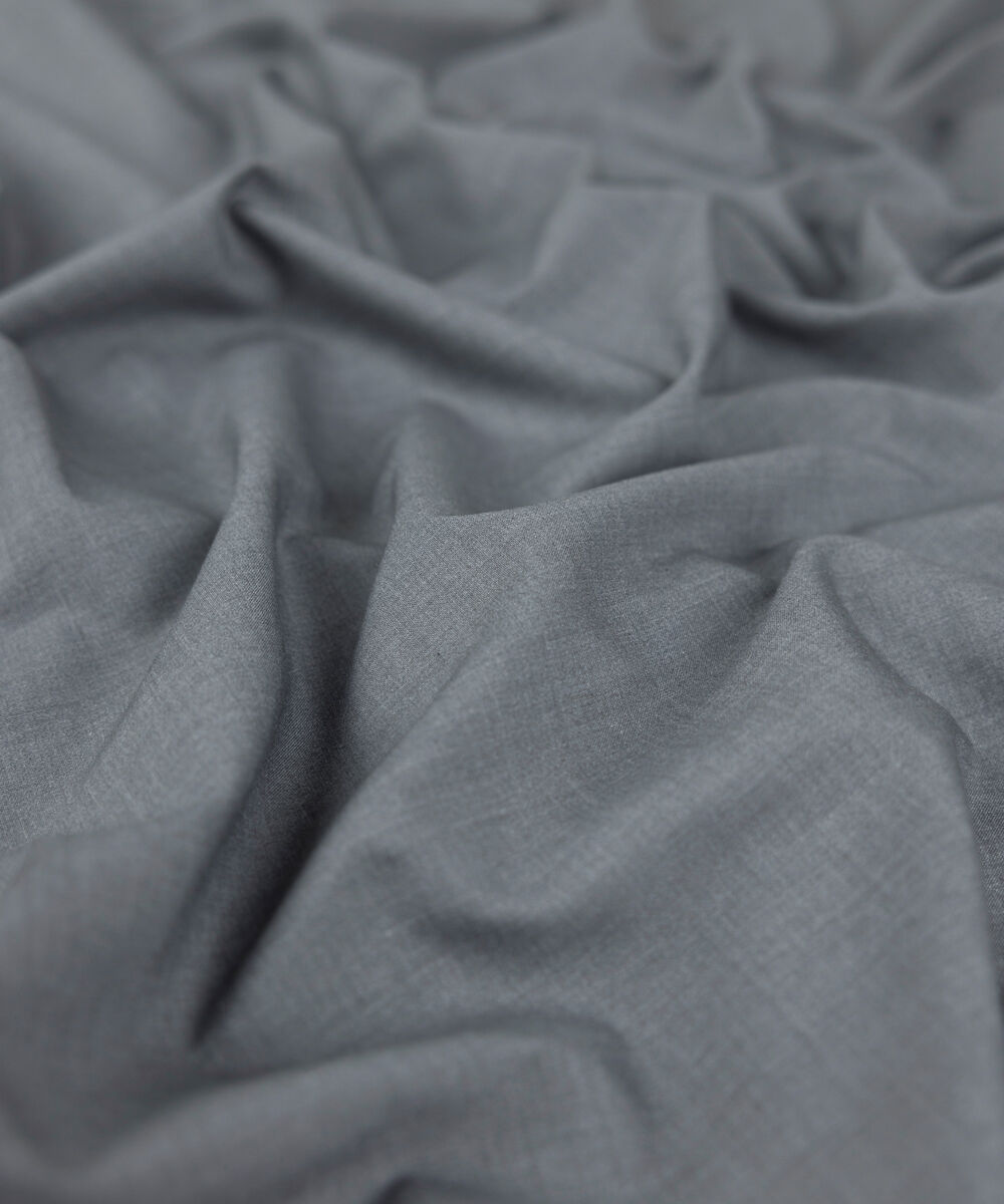 Men Unstitched Wash & Wear Grey Full Suit Fabric