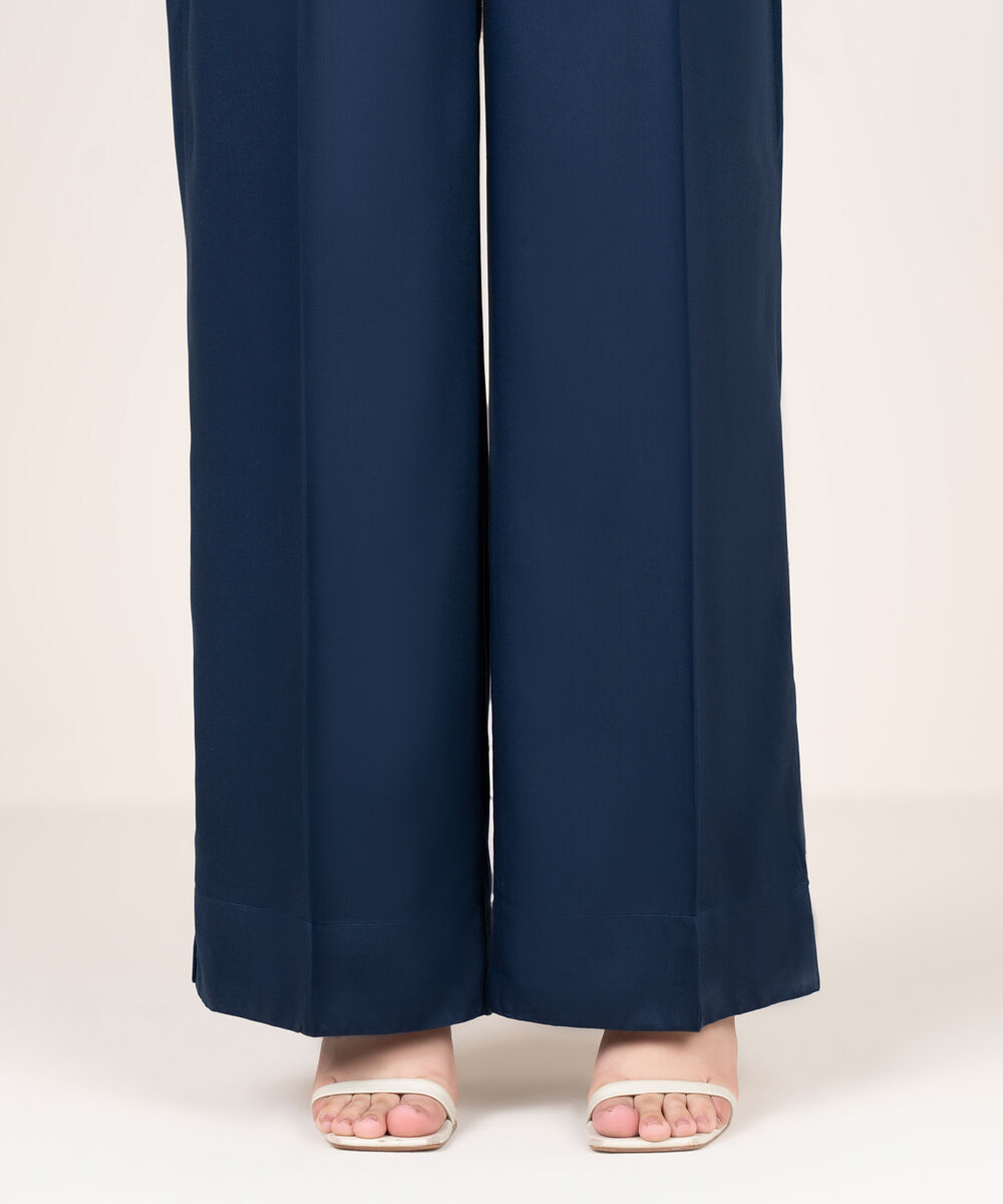 Women's RTW Bedford Solid Blue Culottes