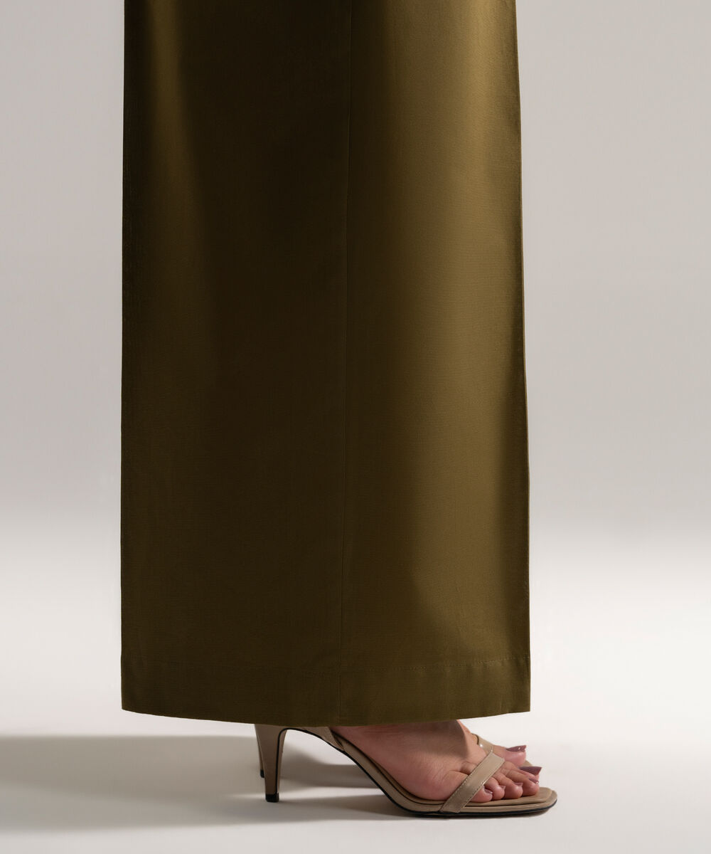 Women's RTW Cambric Solid Green Culottes