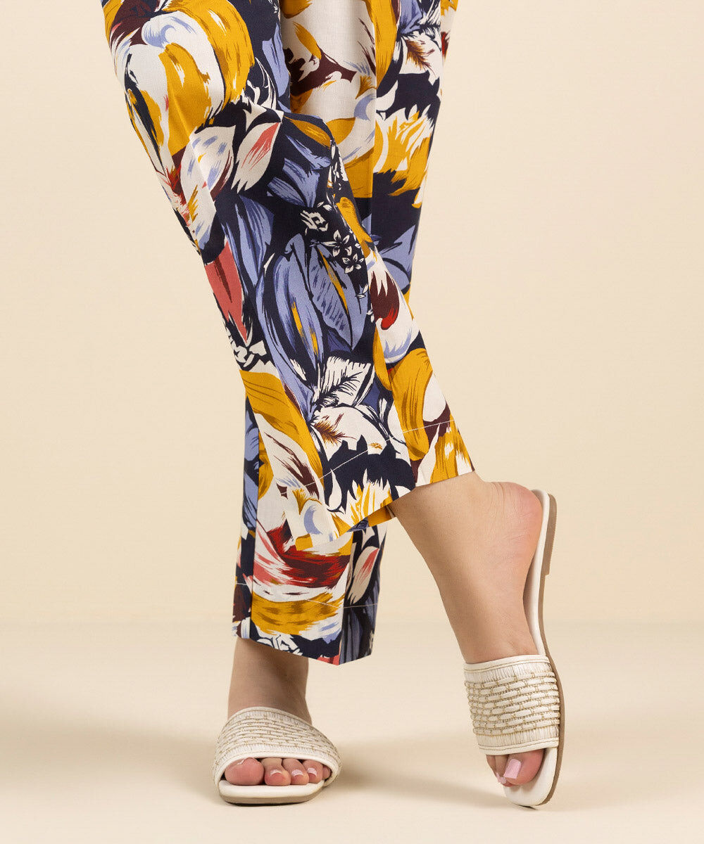 Woman - Multi Printed Cambric Straight Pants