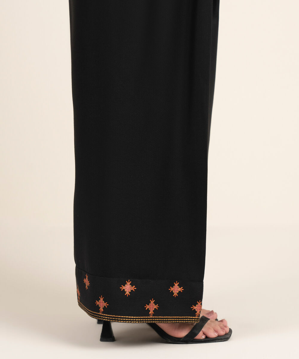 Women's RTW Bedford Embroidered Black Shalwar