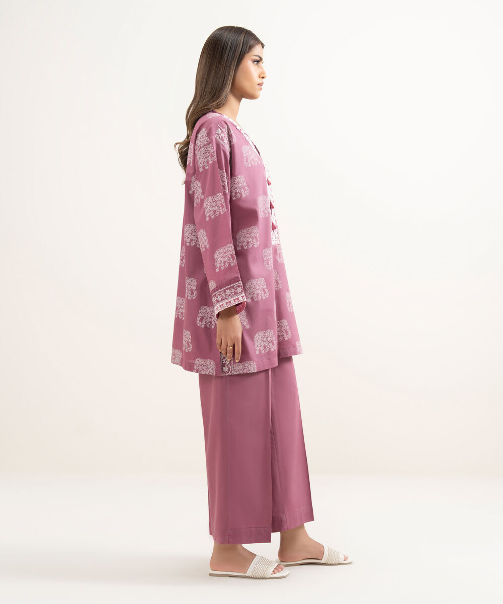 Women's RTW Cambric Solid Mauve Culottes