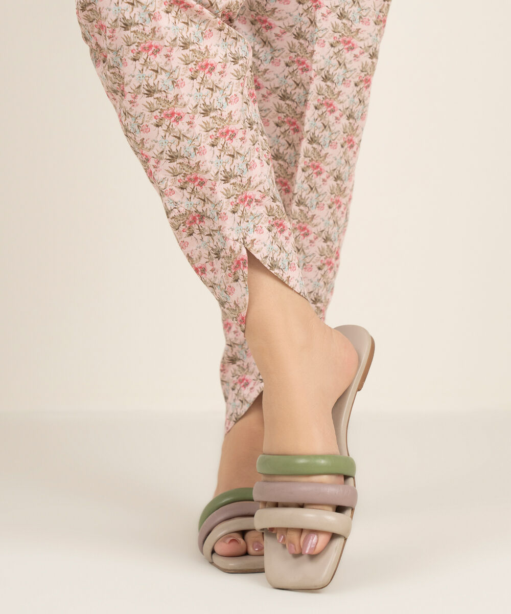 Women's RTW Cambric Printed Pink Skinny Shalwar