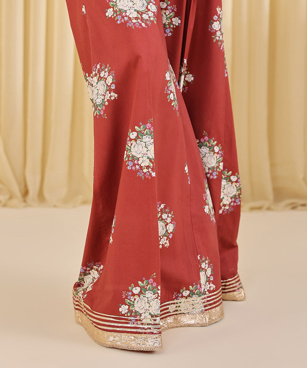 Women's Pret Cambric Red Sharara