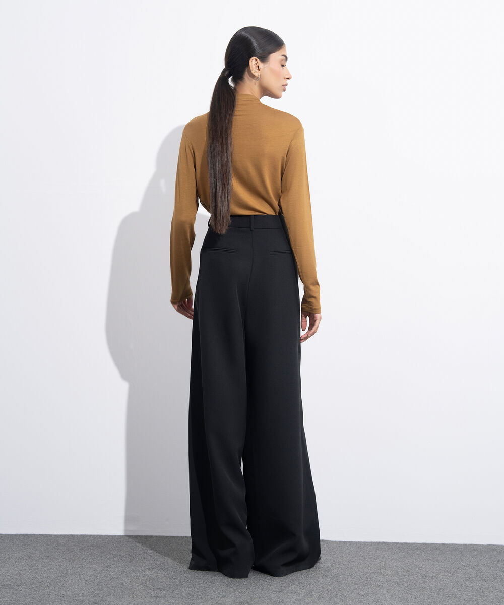 Women's Western Wear Mustard High Neck Fitted Top