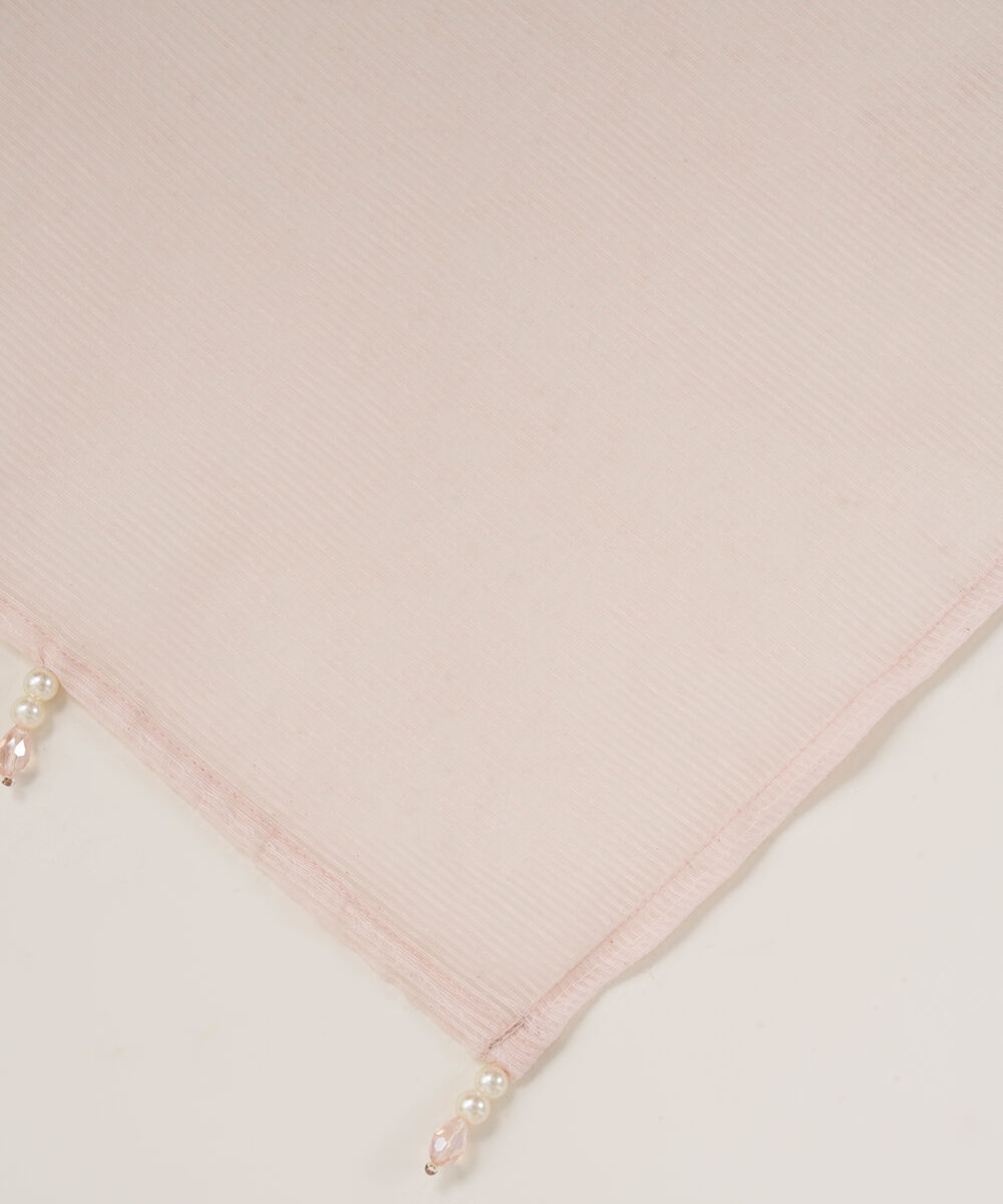 Blended Dobby Karandi Solid Pink Dupatta