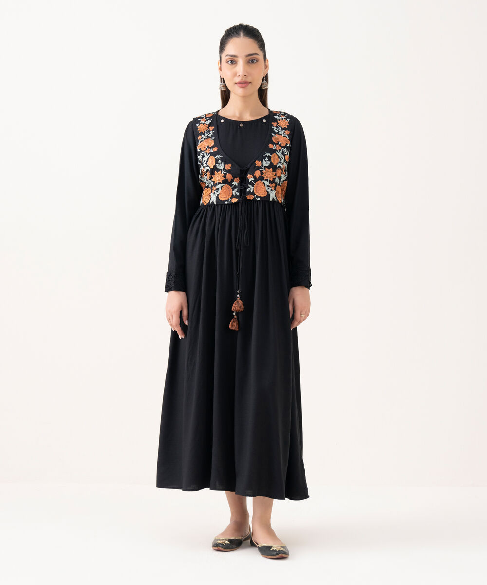 Women's RTW Cambric Black Dyed A-Line Shirt