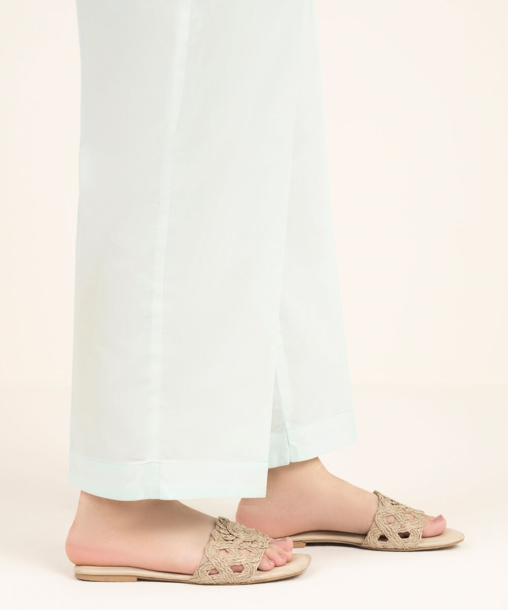 Women's RTW Cambric Solid Ice Blue Culottes