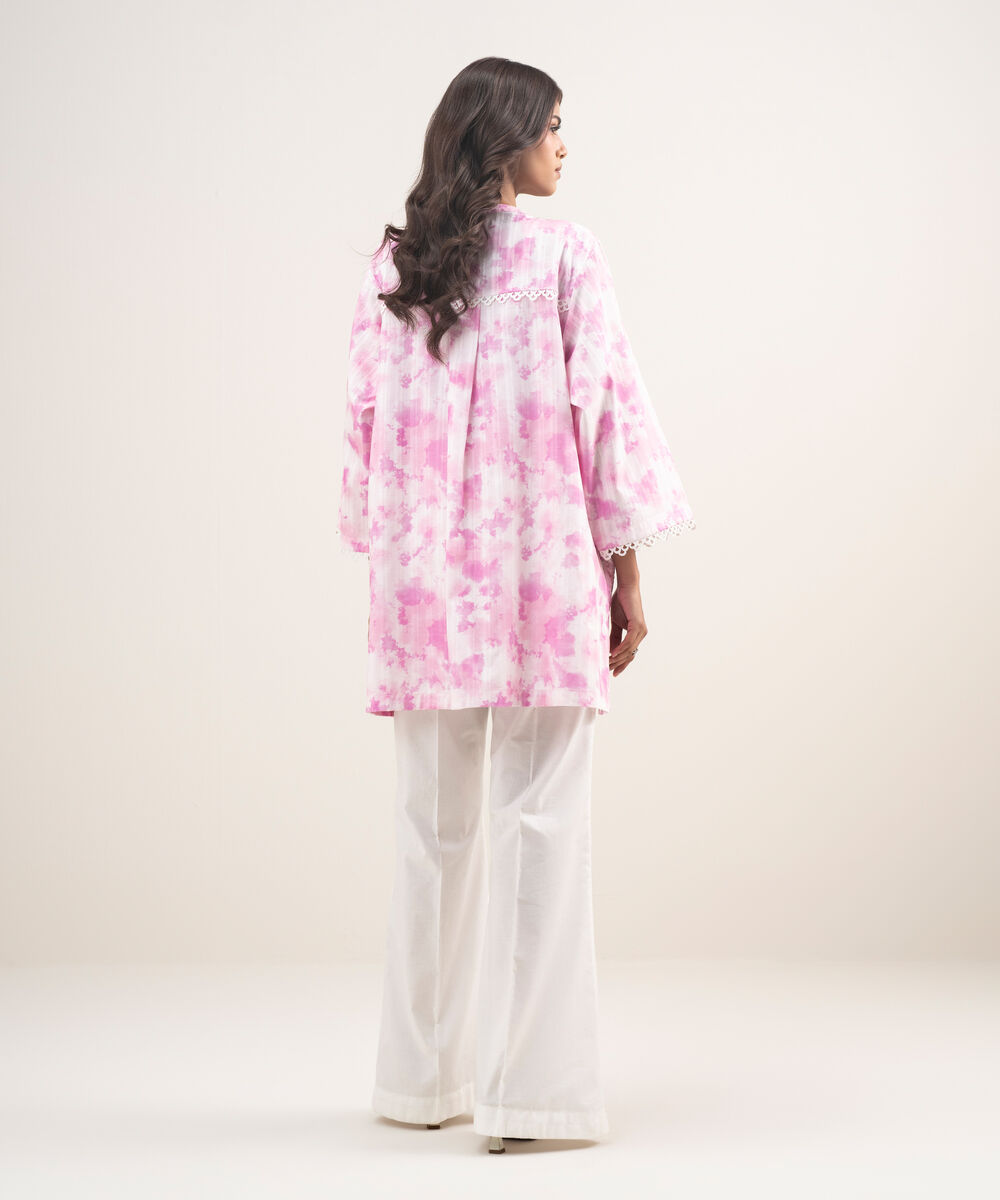 Women's RTW Leno Kara Embroidered Pink Straight Shirt