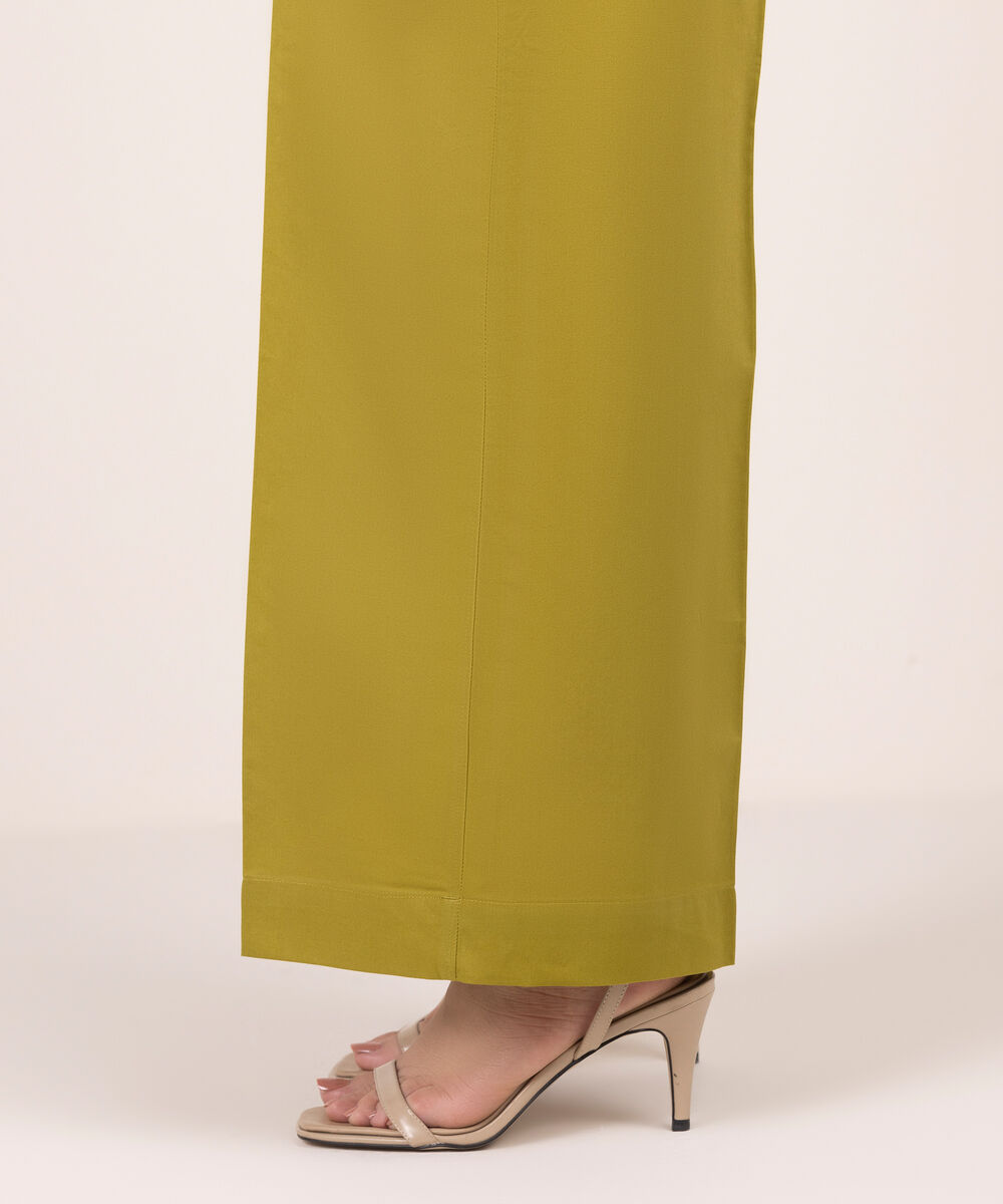 Women's RTW Cambric Solid Green Culottes