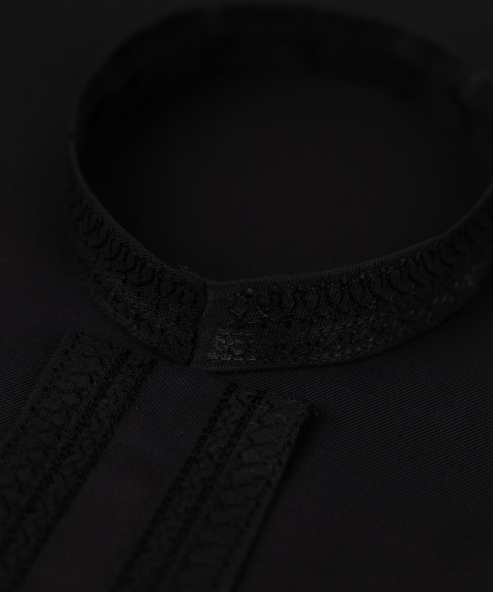 Men Unstitched Wash & Wear Black Full Suit Fabric