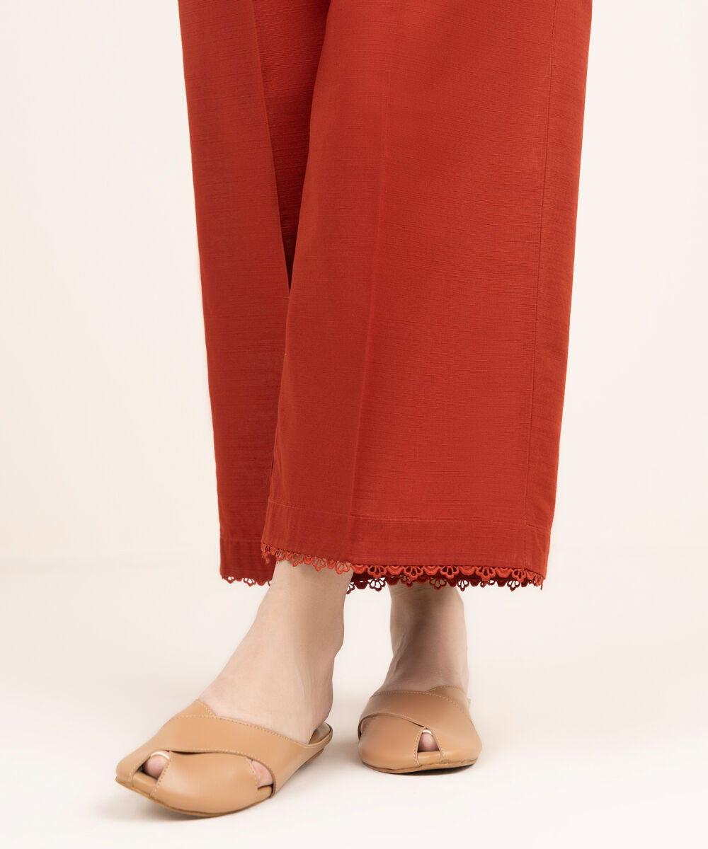 Women's RTW Cross Hatch Solid Orange Culottes