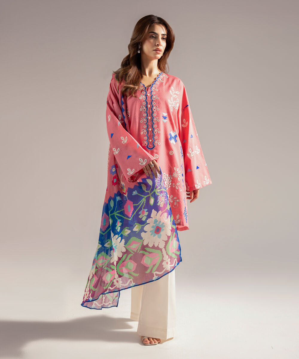 Blended Chiffon Printed Dark Blue Dupatta