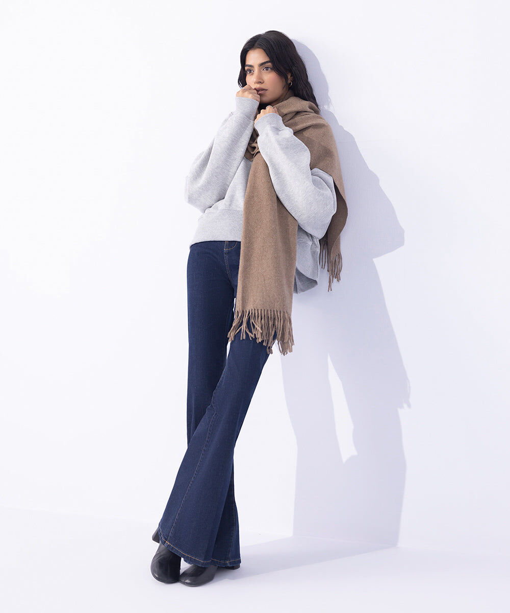 Woman - Brown Soft Woven Scarf