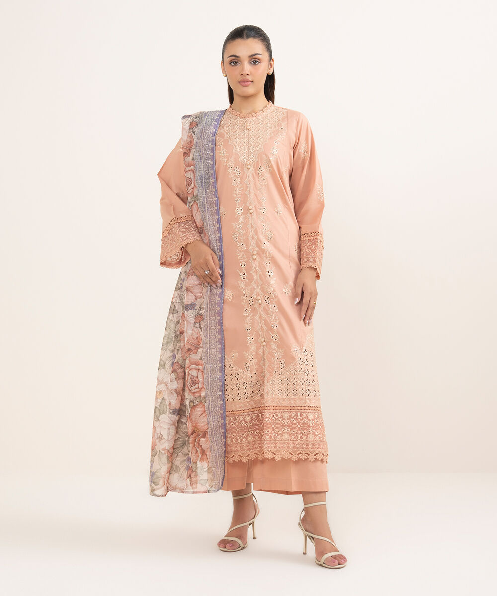 Women's RTW Cambric Peach Dyed Aline Shirt