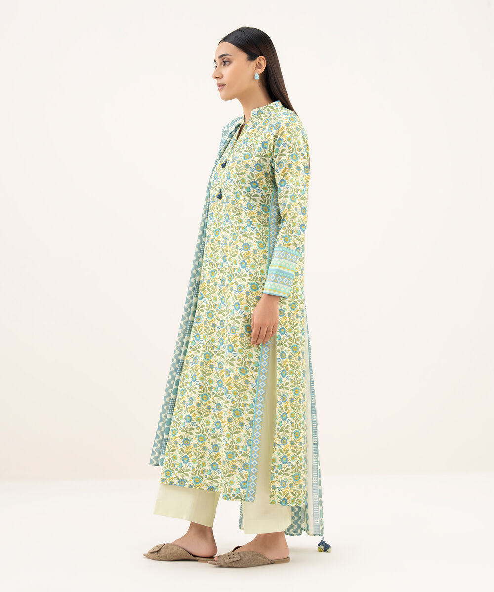 Women's Unstitched Lawn Printed Multi 3 Piece Suit