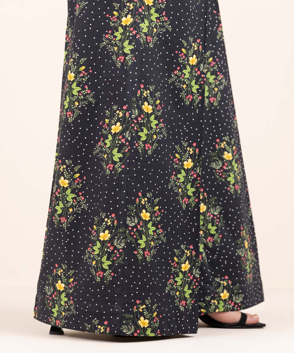 Woman - Multi Printed Cotton Flared Pants