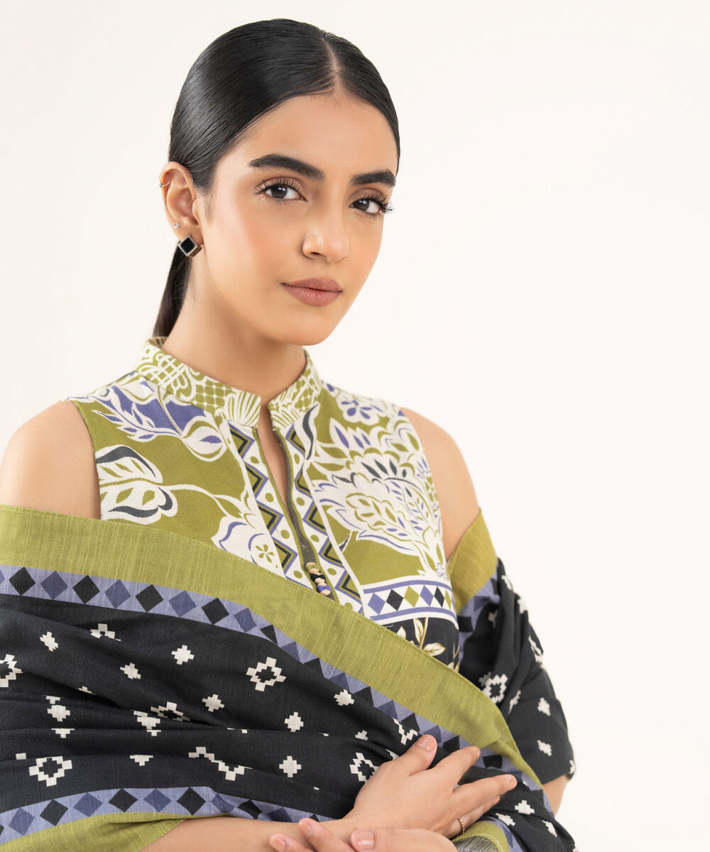 Women's Unstitched Lawn Printed Multi 2 Piece Suit