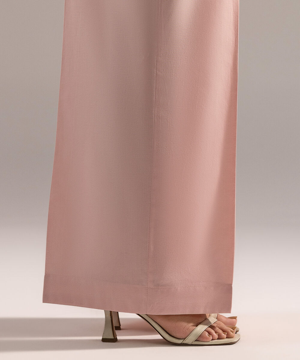 Women's RTW Cambric Solid Pink Culottes