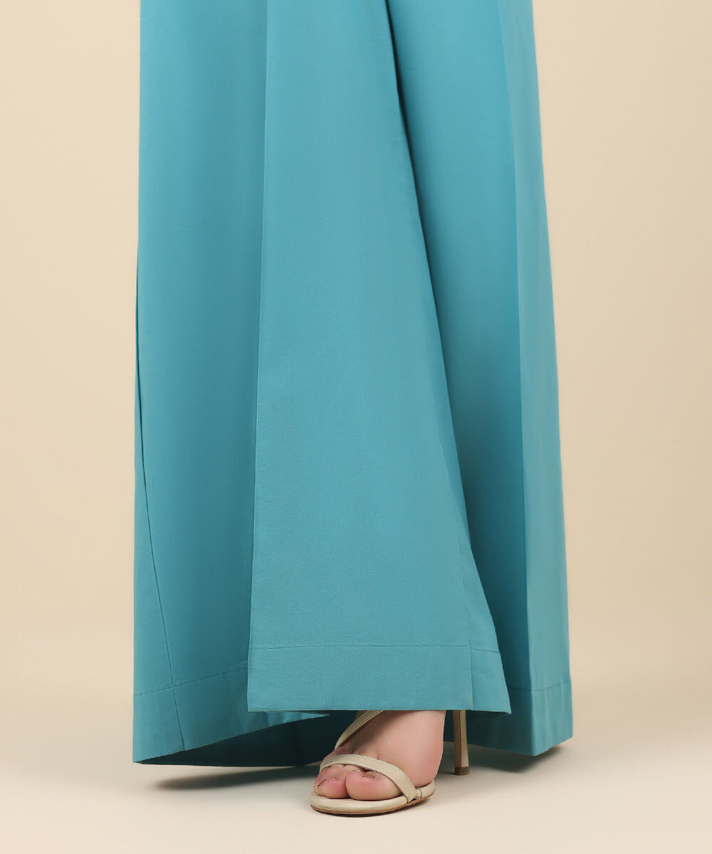 Women's Pret Cambric Green Solid Culottes