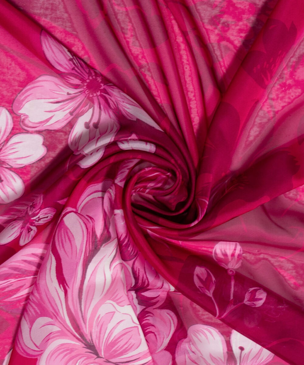 Amber Silk Printed Pink Dupatta