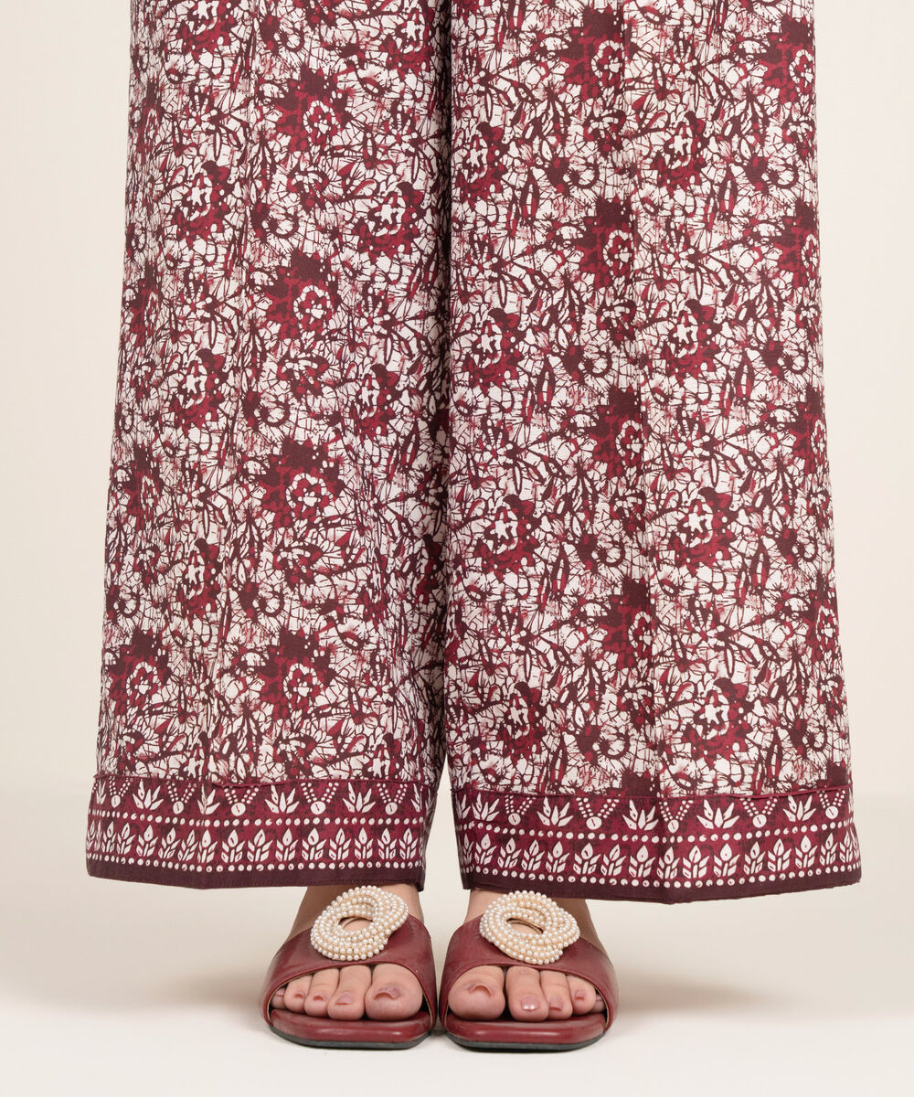 Women's RTW Cambric Printed Pink Culottes