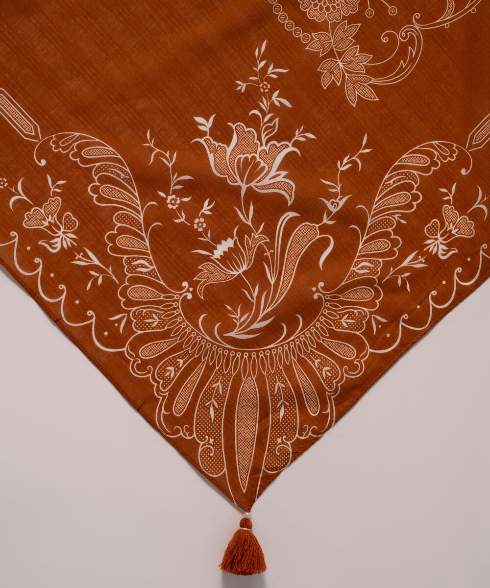 Lawn Printed Rust Dupatta