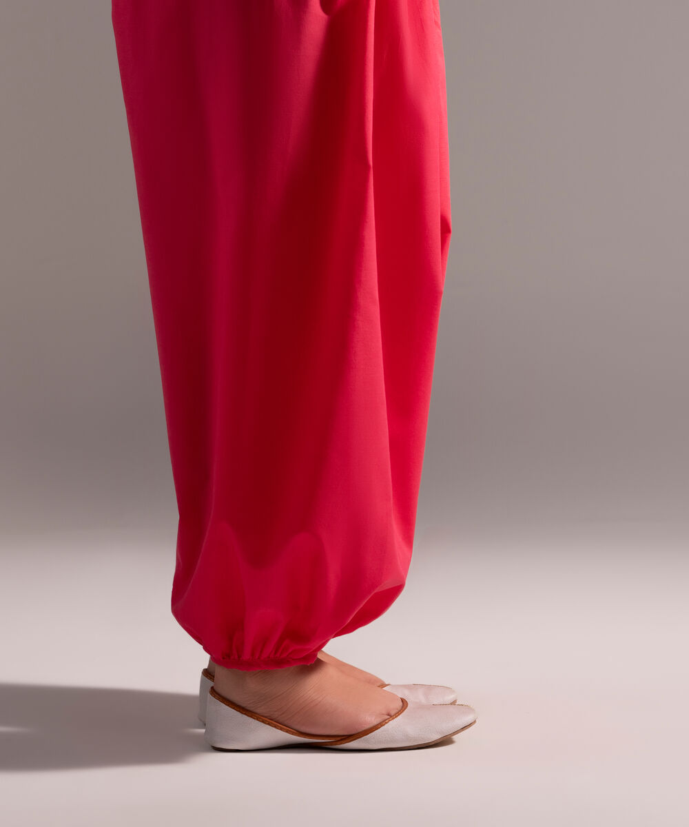 Women's RTW Cambric Solid Pink Balloon Pants