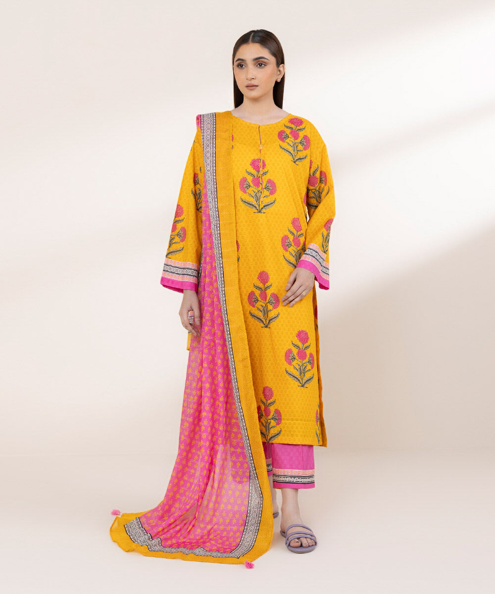 Women's RTW Textured Lawn Multi Printed Boxy Shirt