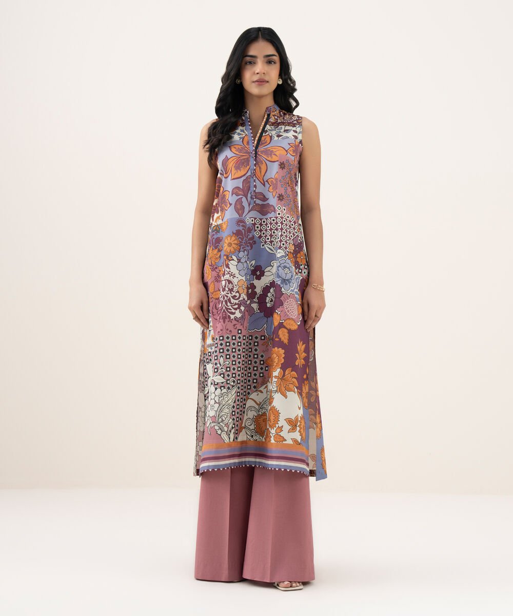 Women's Unstitched Lawn Printed Multi 2 Piece Suit