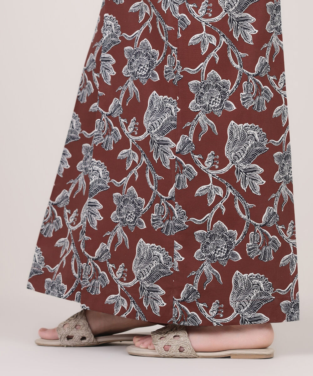 Women's RTW Cambric Red Printed Flared Pants