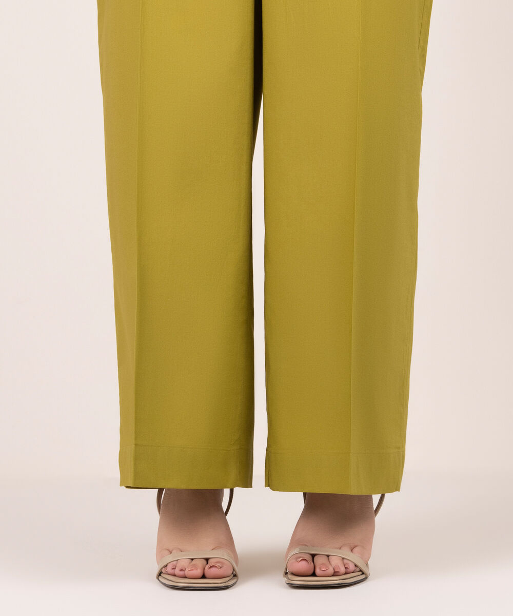 Women's RTW Cambric Solid Green Culottes