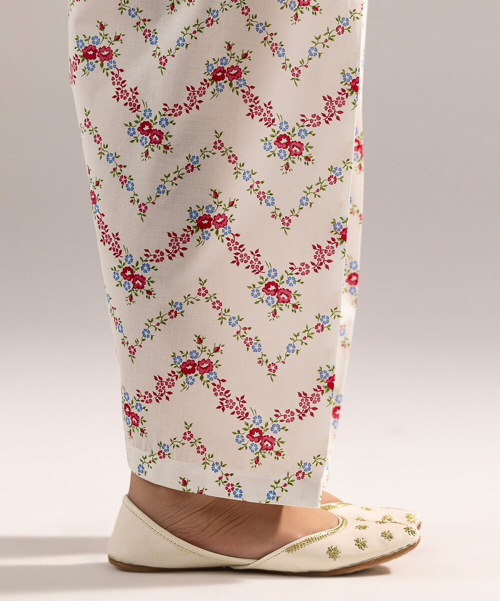 Women's RTW Cambric Printed Black Shalwar