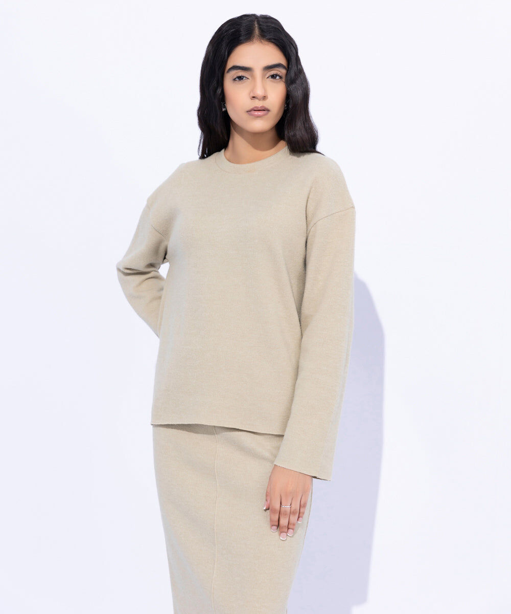 Woman - Off White Ribbed T-Shirt