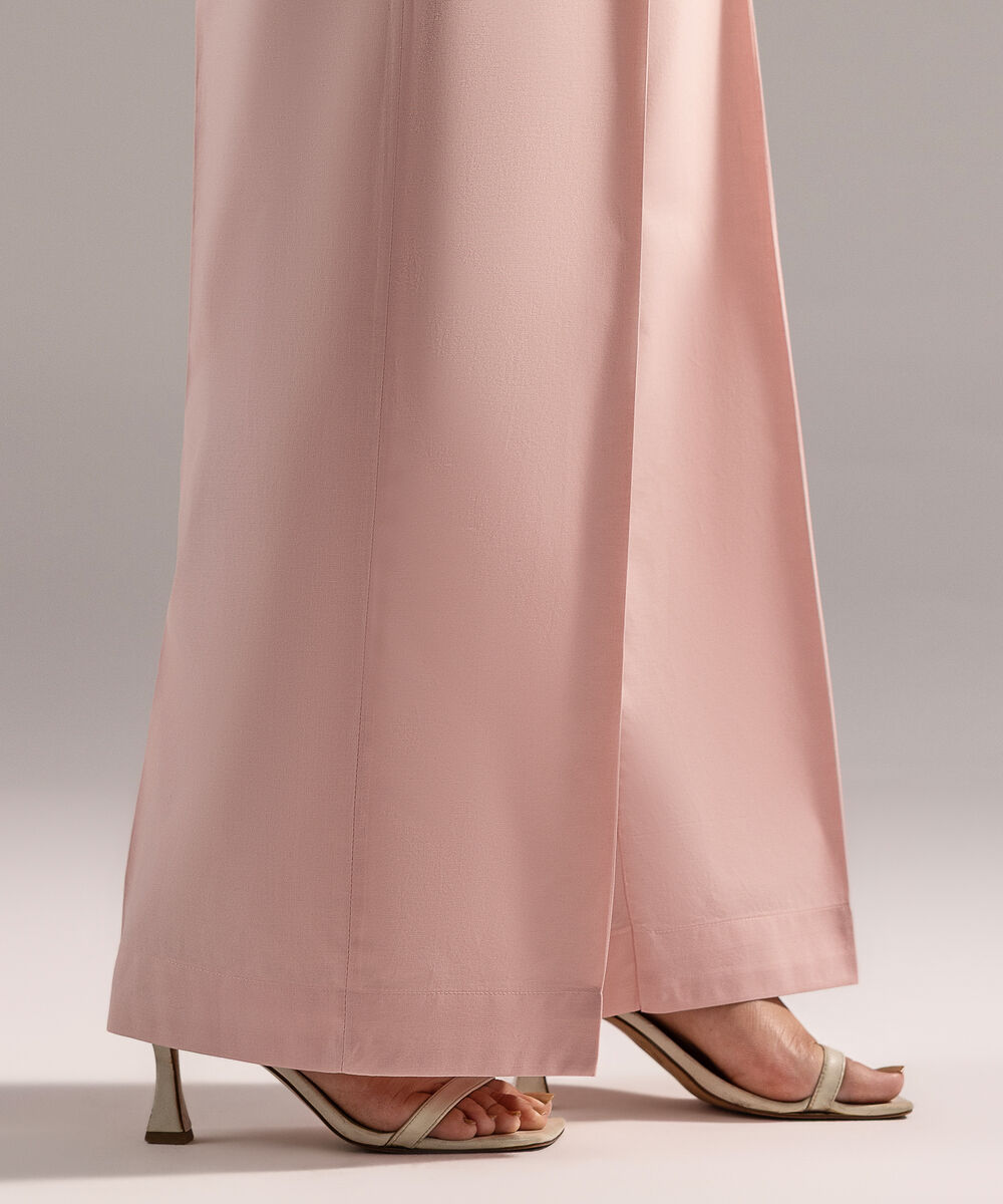 Women's RTW Cambric Solid Pink Culottes