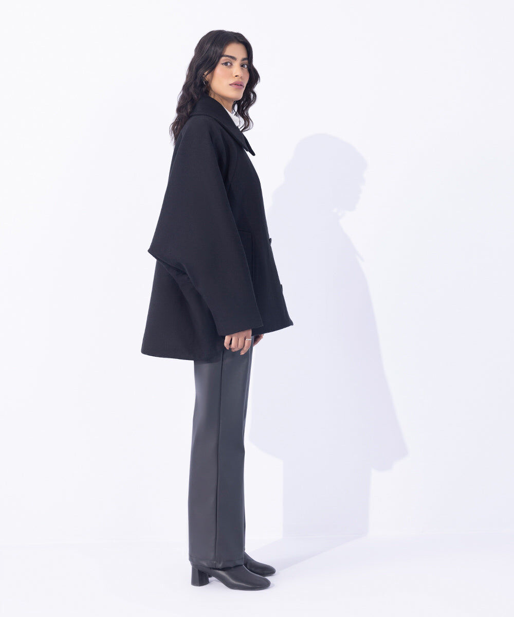 Woman - Black Cape Coat