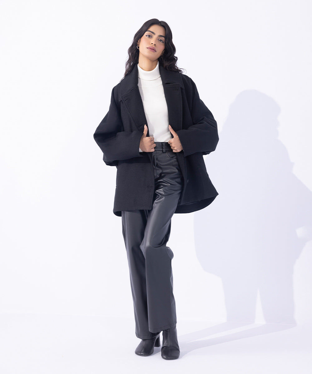 Woman - Black Cape Coat