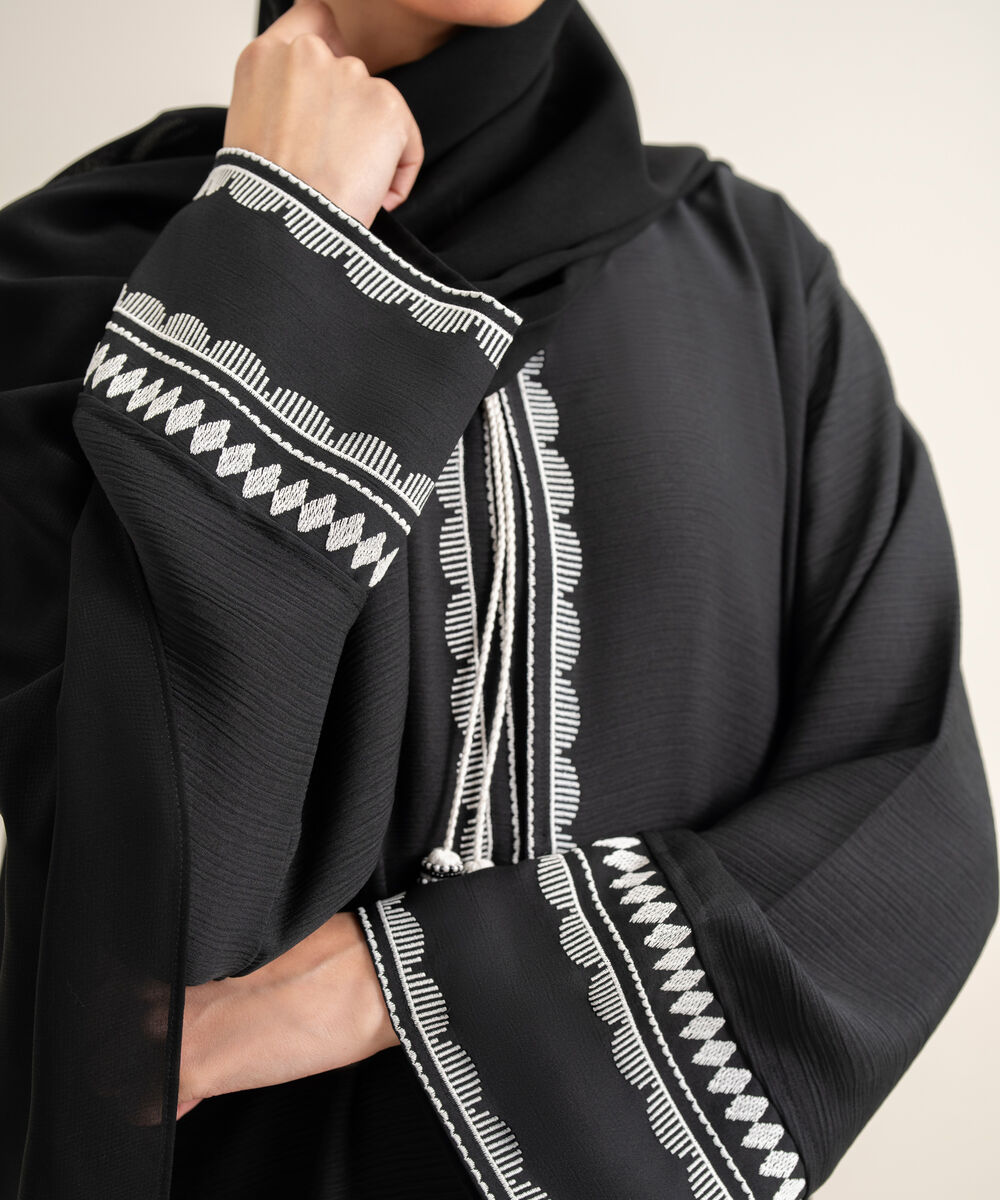 Women's Black Boho Abbaya Set