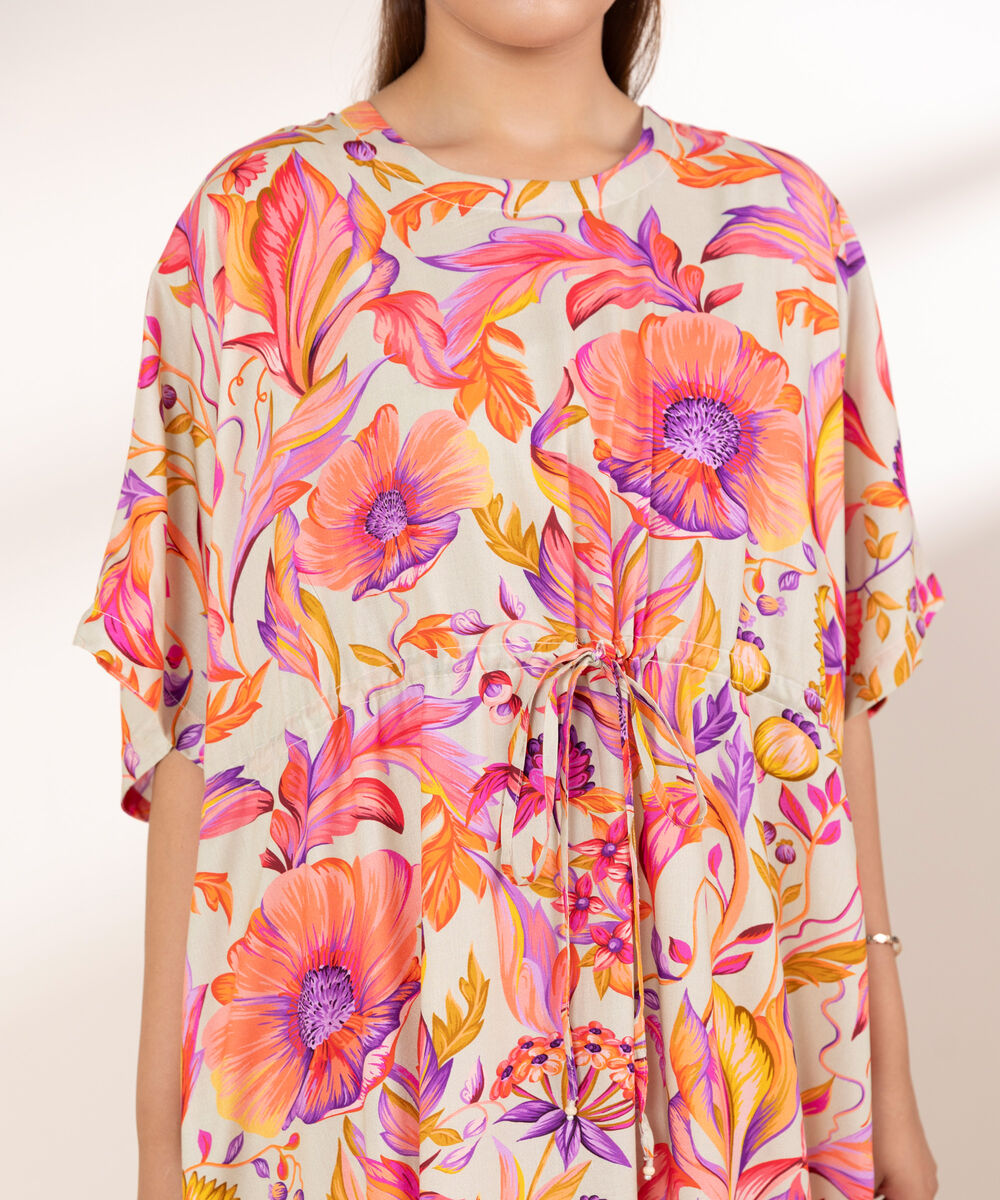 Women's RTW Arabic Lawn Multi Printed Kaftan