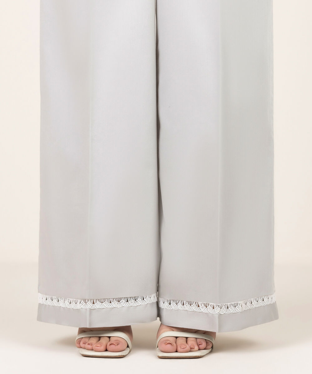 Women's RTW Cambric Solid Grey Culottes