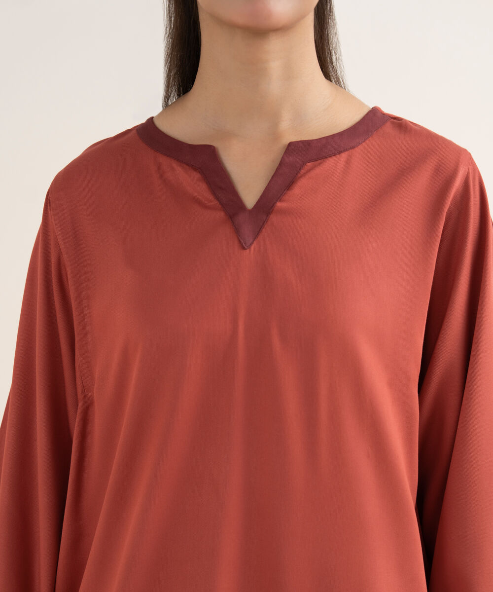 Women's RTW Bedford Solid Rust Straight Shirt