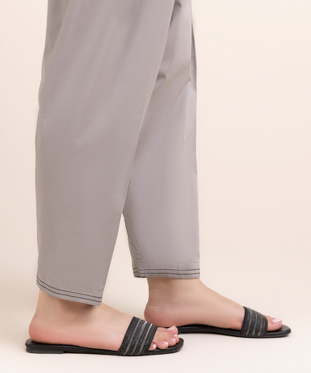 Woman - Grey Solid Cambric Shalwar