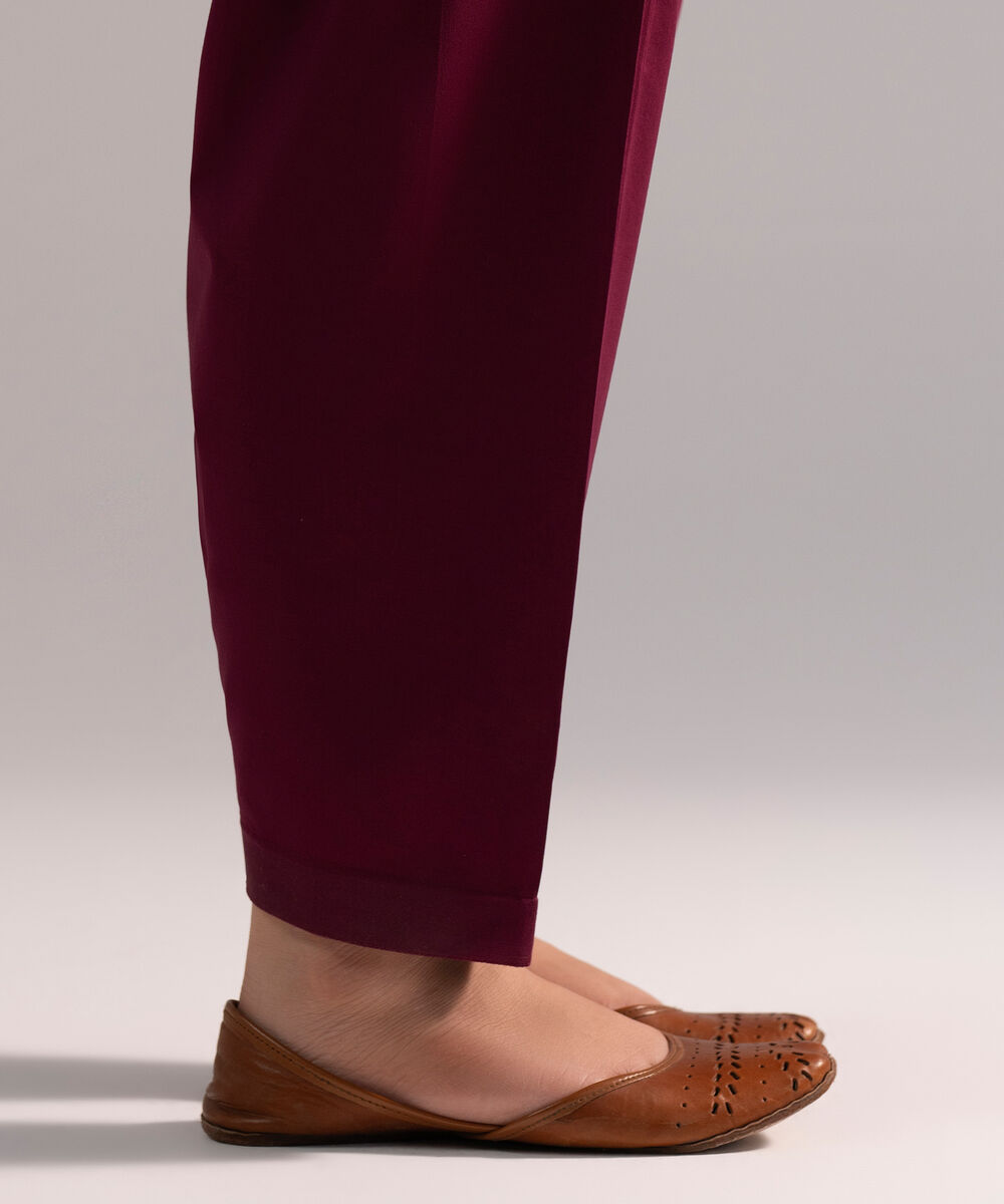 Women's RTW Cambric Solid Purple Skinny Shalwar