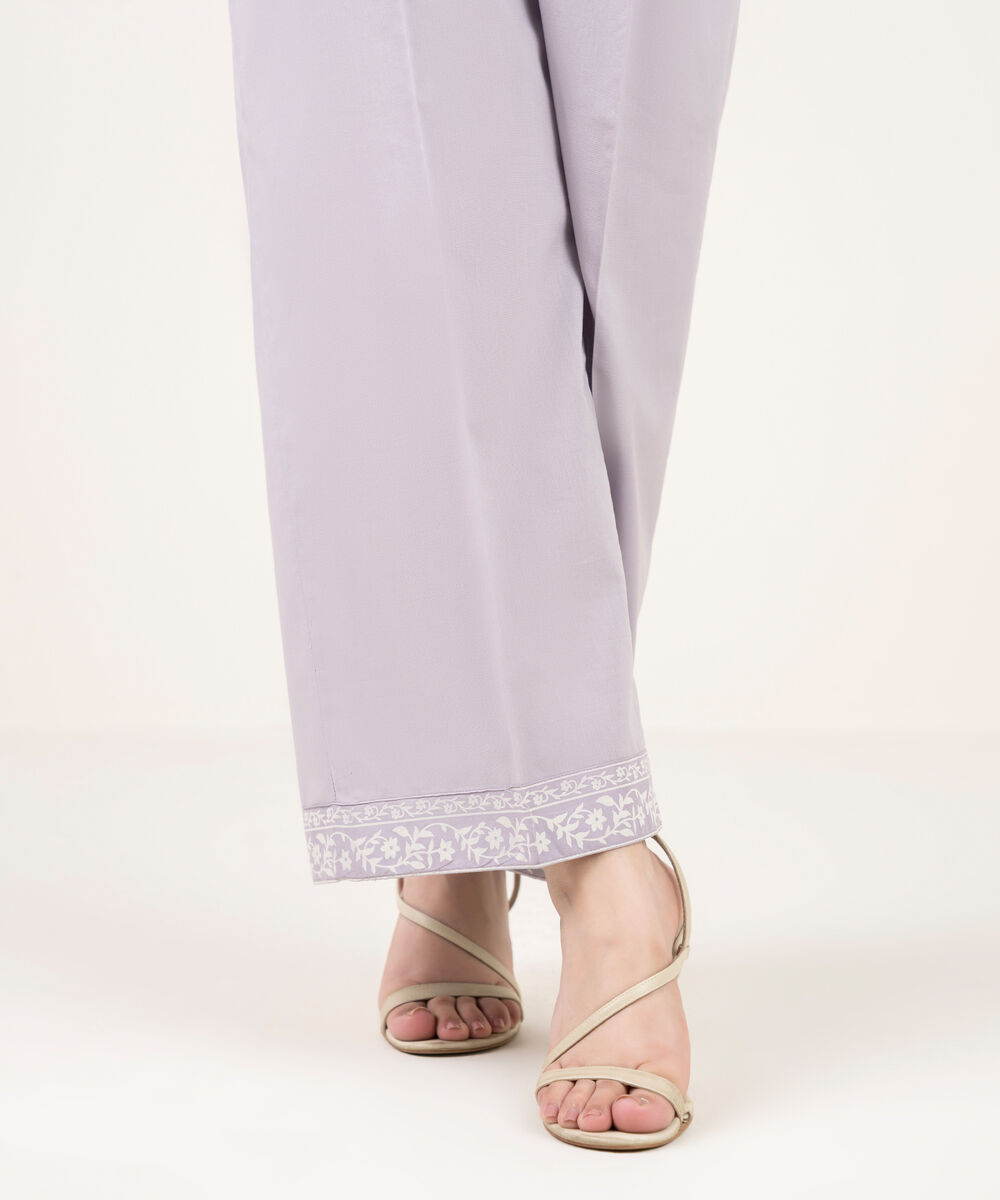 Women's RTW Cambric Solid Lilac Culottes