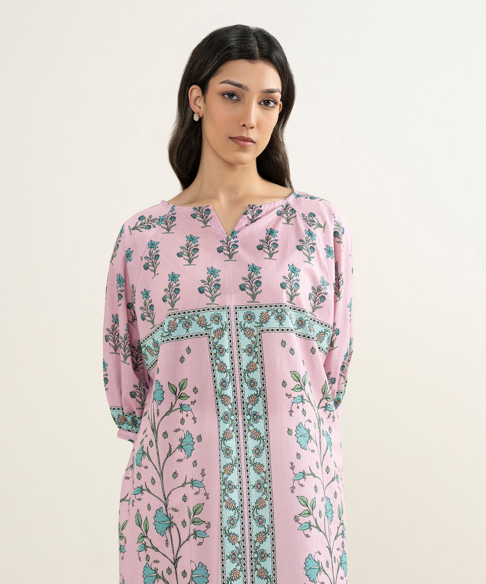 Women's RTW Lawn Printed Pink Dress Shirt