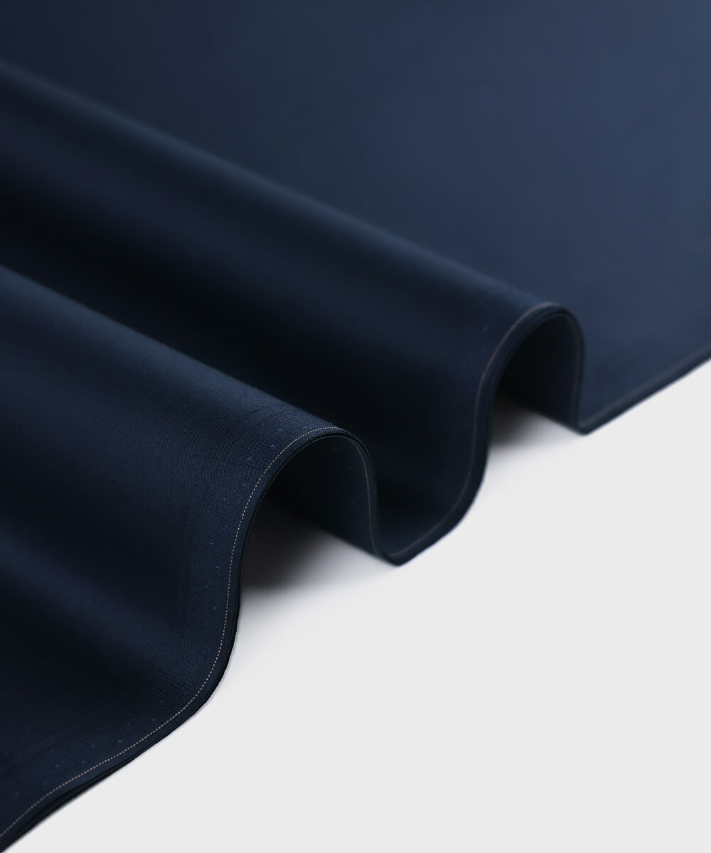 Men Unstitched Cotton Blue Full Suit Fabric