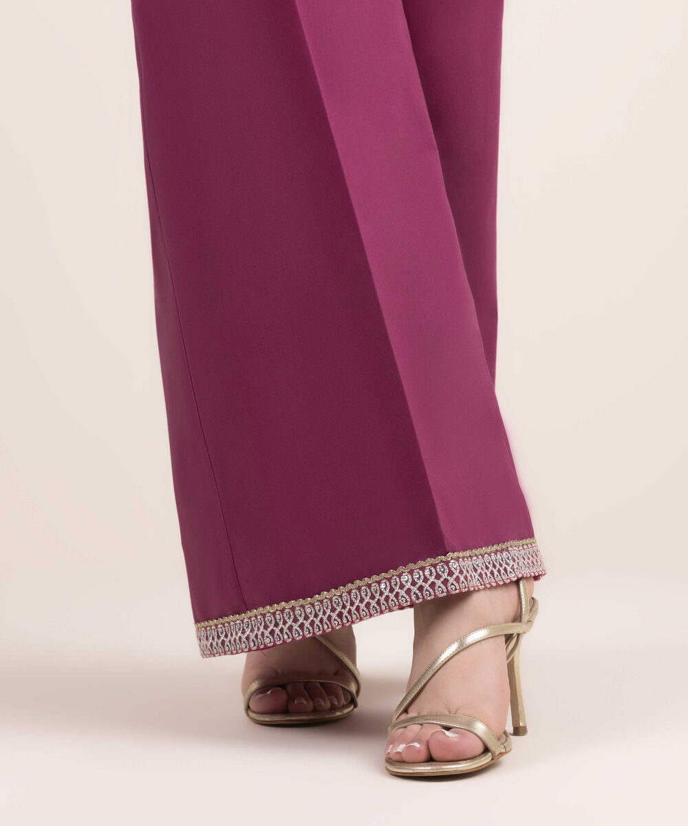 Woman - Pink Solid Cambric Culottes