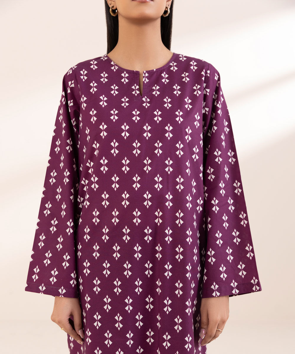 Women's Pret Lawn Purple Printed A-Line Shirt